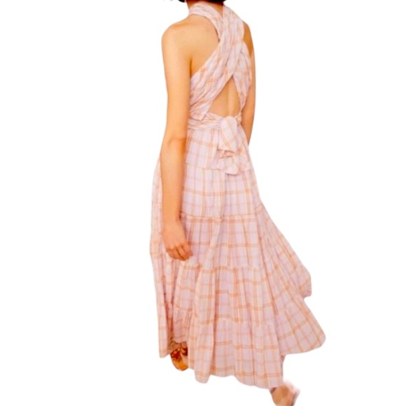 NWT Ulla Johnson Pale Lilac Plaid Noelle Dress - Picture 2 of 9